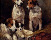 Three Hounds With A Terrier - 约翰·伊姆斯